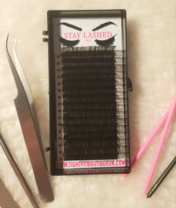 EASYFAN Stay Lashed 247 Individual Silk Eyelash Extensions - 21mm (D Curl)